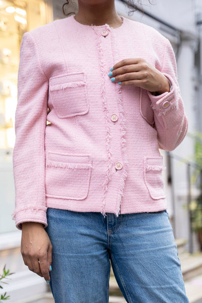10. Lp x christos Chanel Pink Jacket tweed jacket- ADL1700 – LuxuryPromise