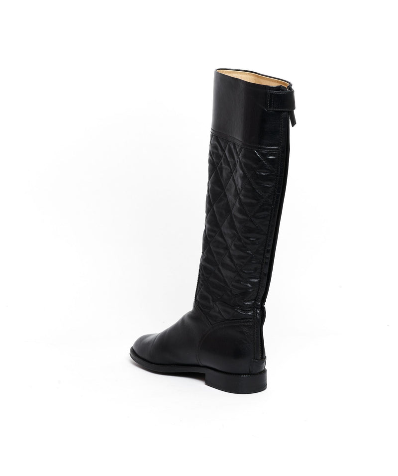 Chanel Chanel quilted riding boot black