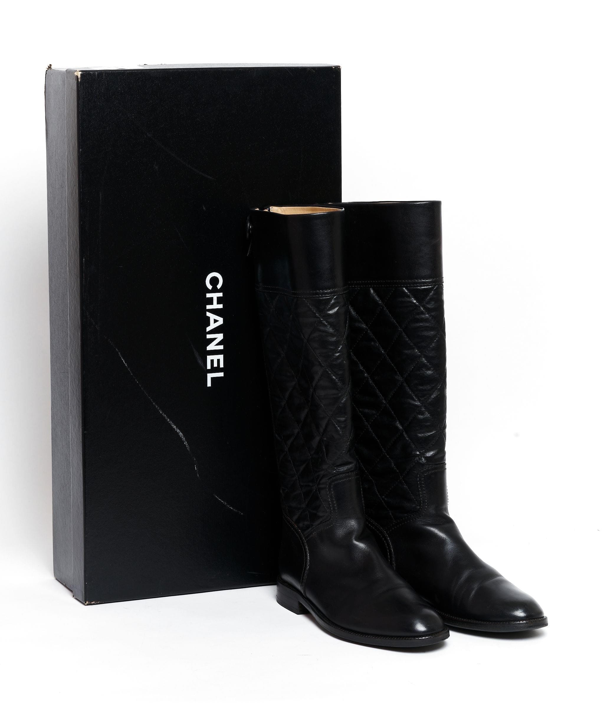 Chanel Quilted Black Riding Boots Luxury Promise