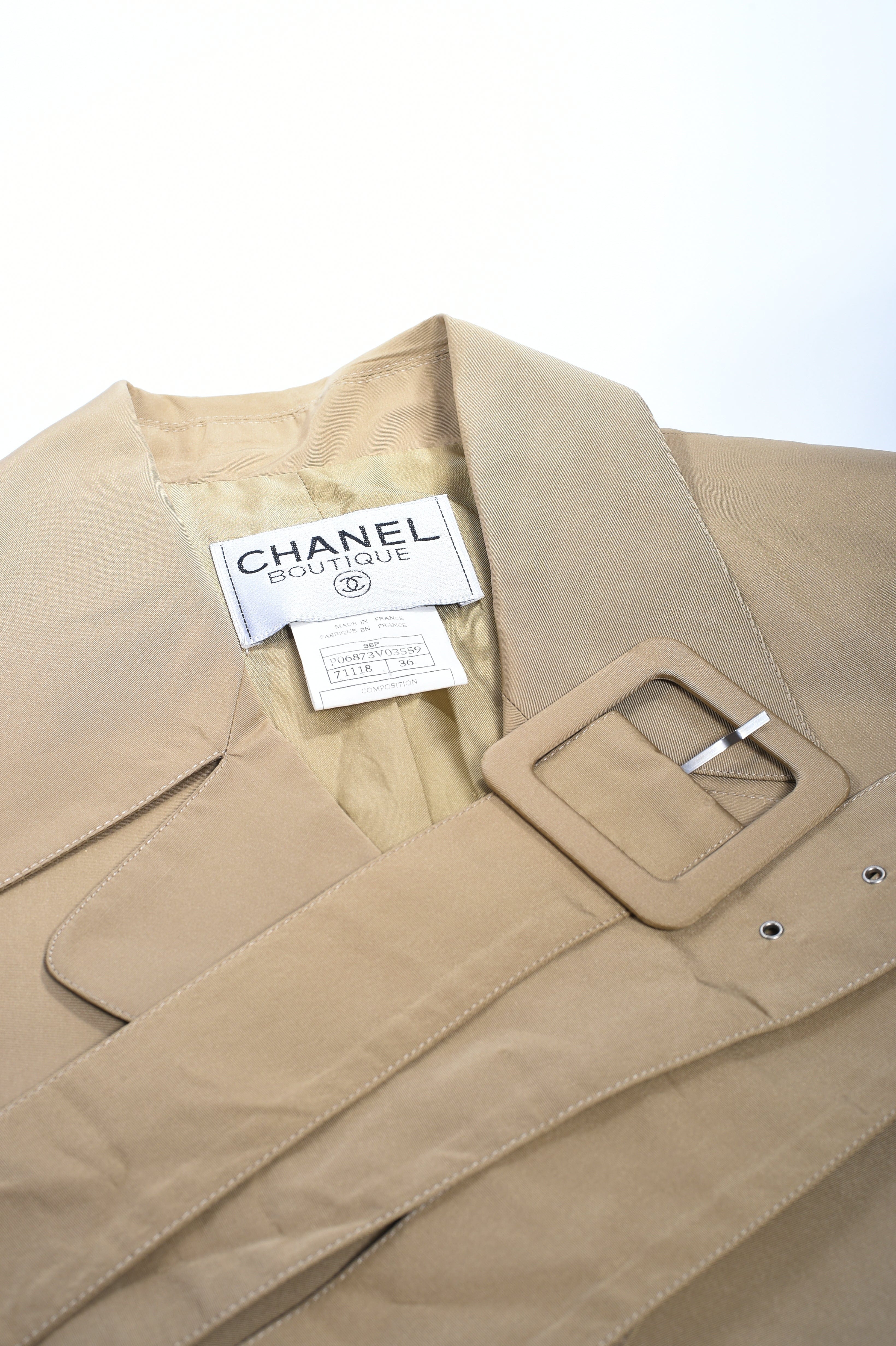 Chanel Chanel Silk Jacket Beige EU38 SKL1222