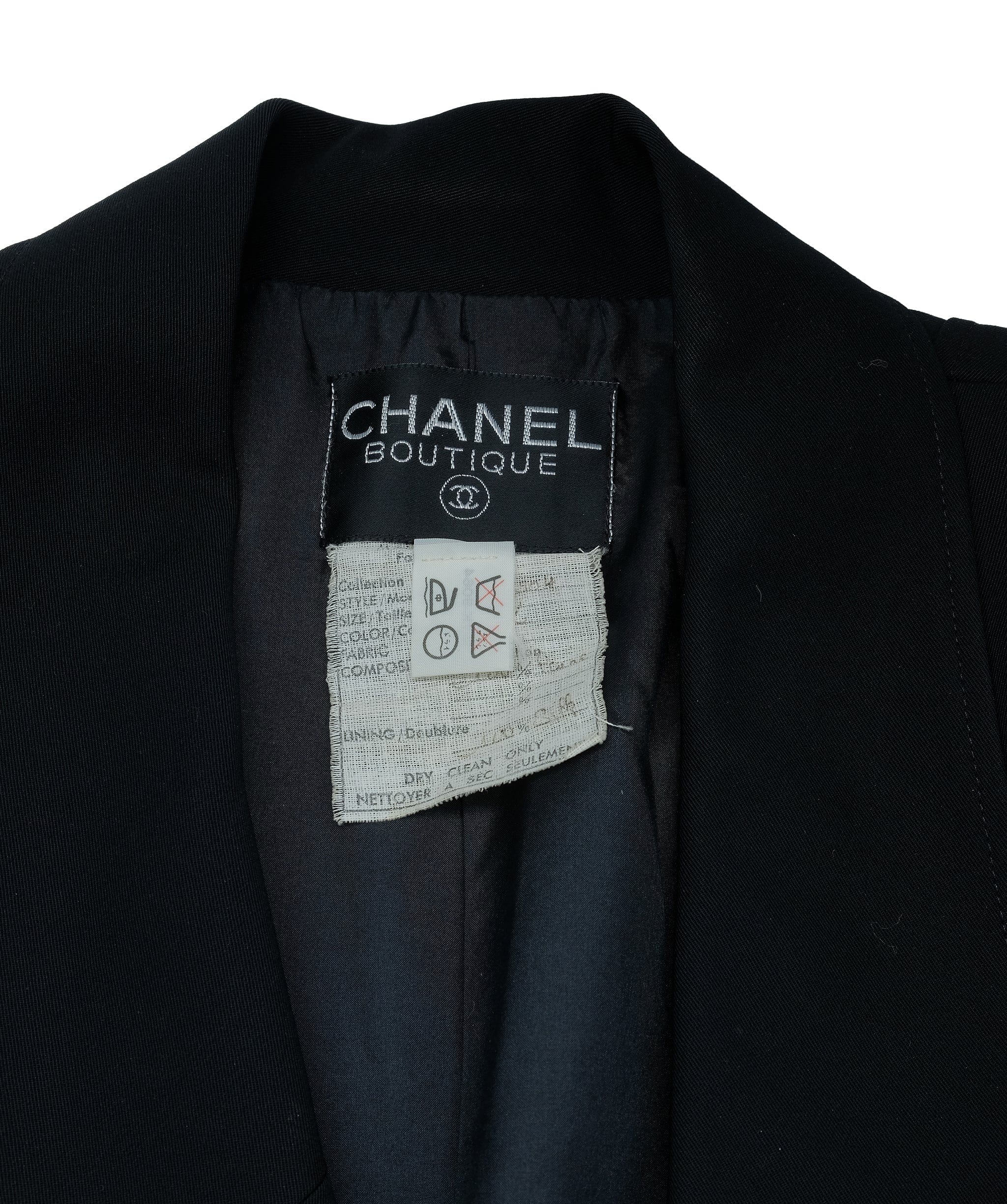 Chanel Chanel Skirt Suits Black Silver CC Buttons ASL7444