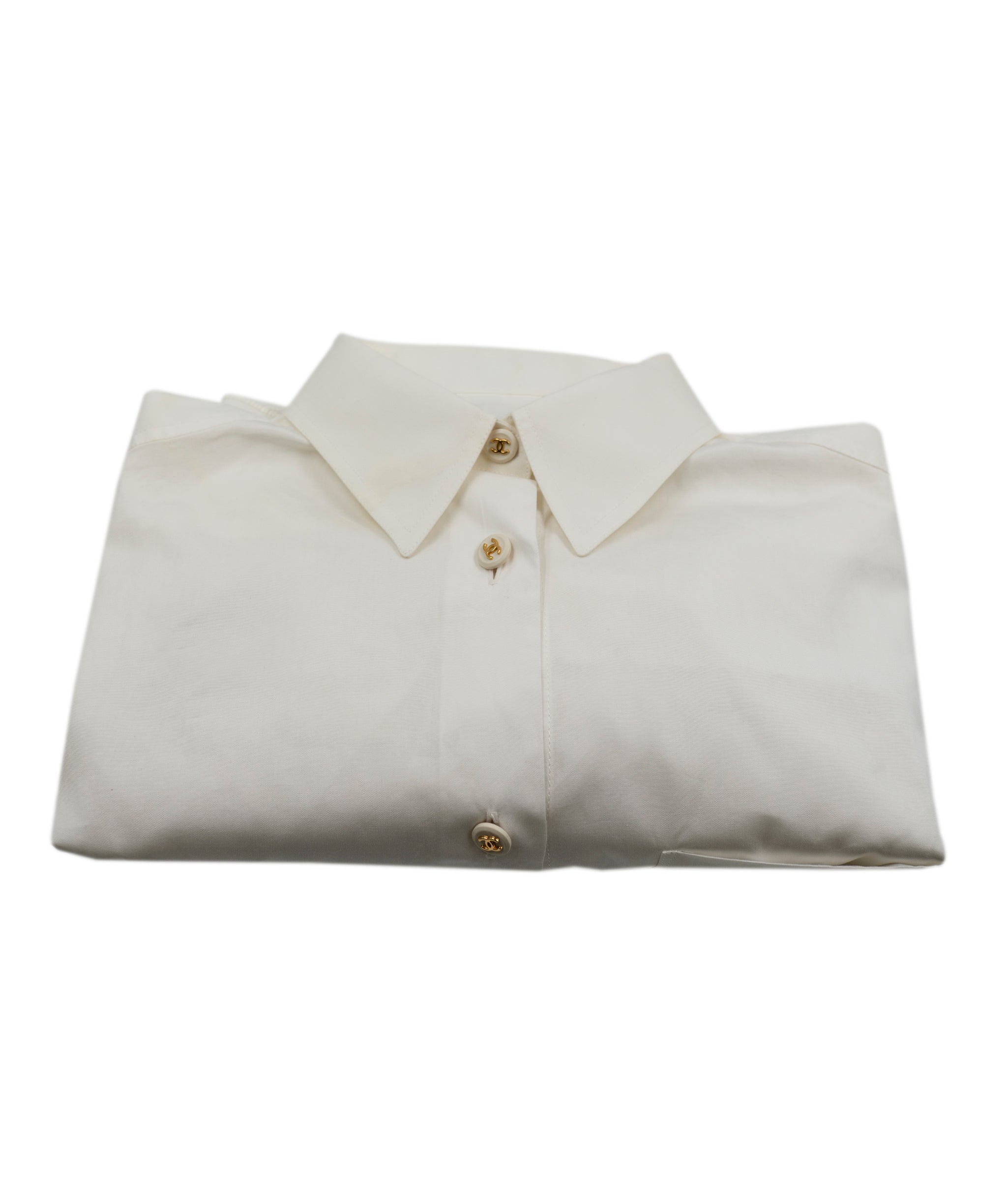 Chanel Vintage Button Down Shirt White ASL4777