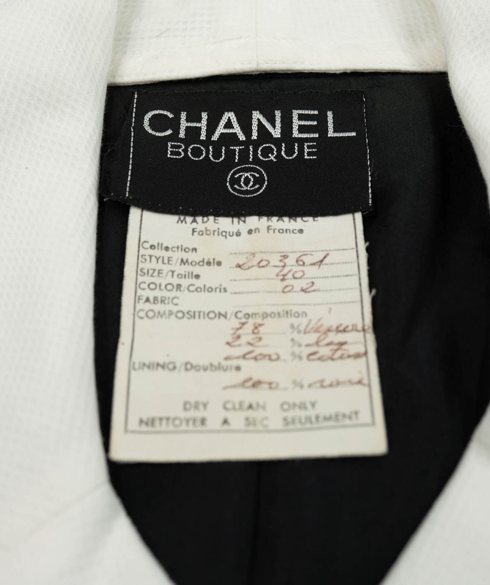 Chanel Chanel Vintage Skirt Suits Back White ASL4636