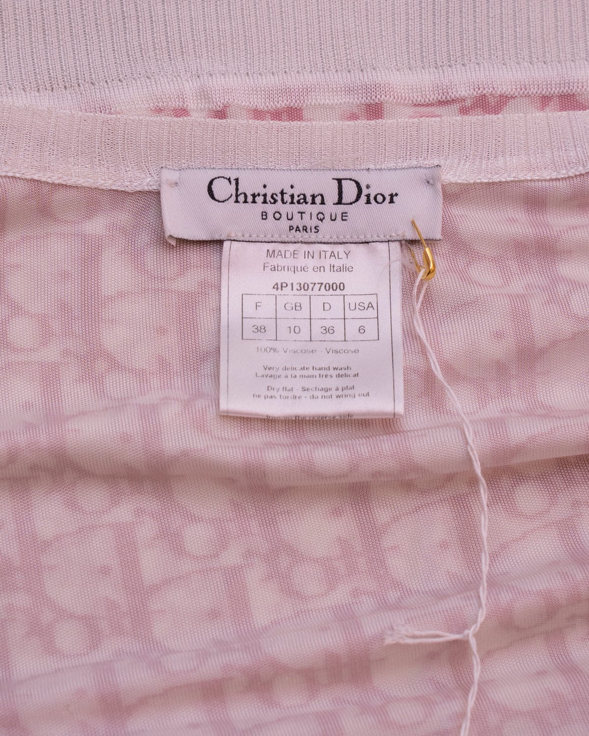 Chanel Christian Dior Boutique Pink Oblique Zip Top - ASL2019