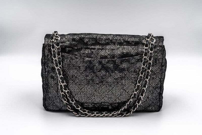 Chanel Chanel Hidden Maxi Flap Black Sequins Bag