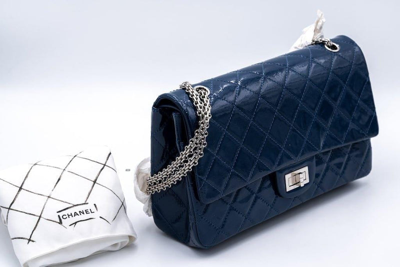 Chanel Chanel Reissue 227 Navy Patent Flap Bag
