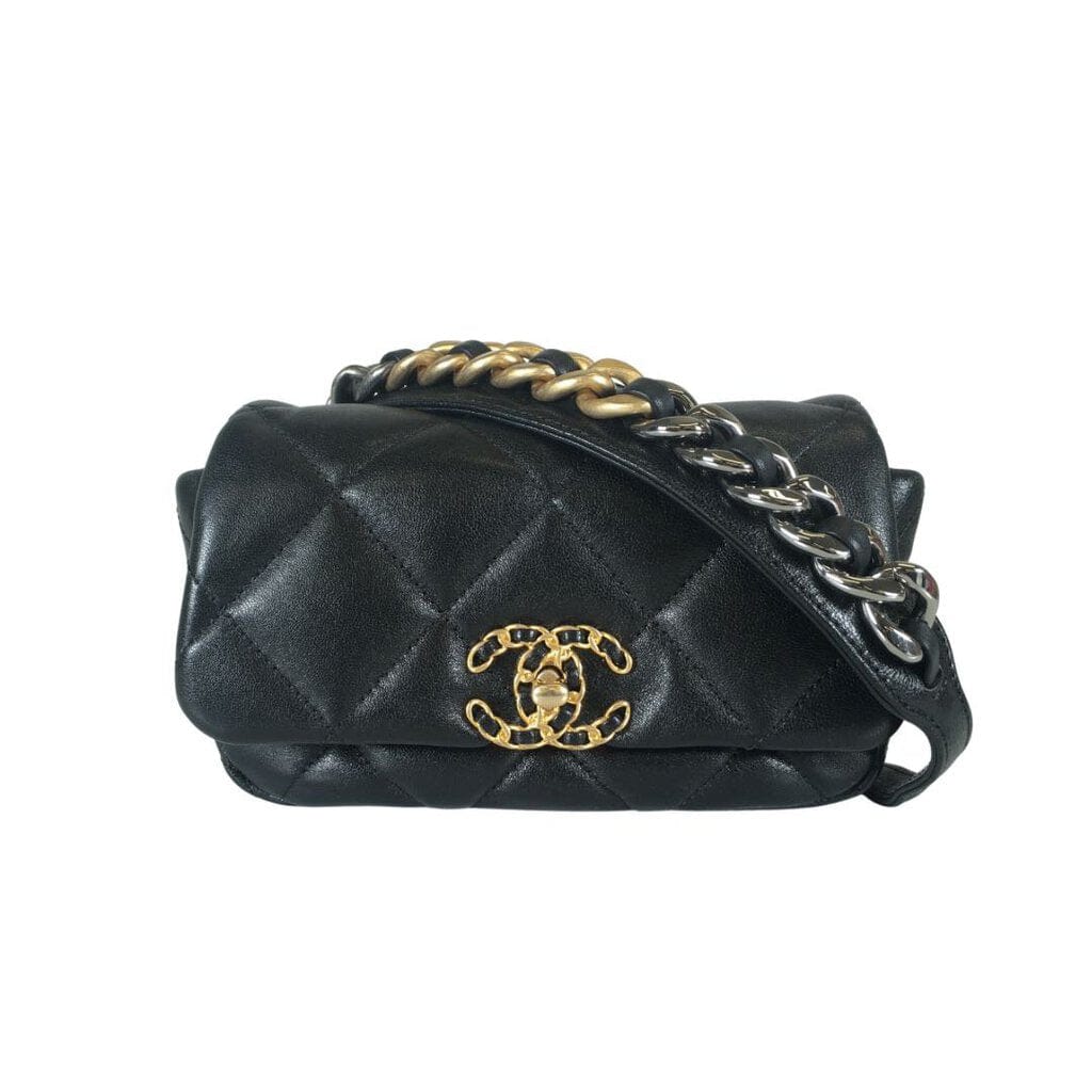 CHANEL Red Lambskin Leather Gold Hardware Micro Mini Pochette Waist Belt Bag  For Sale at 1stDibs