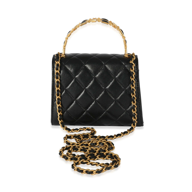 chanel black clutch with chain