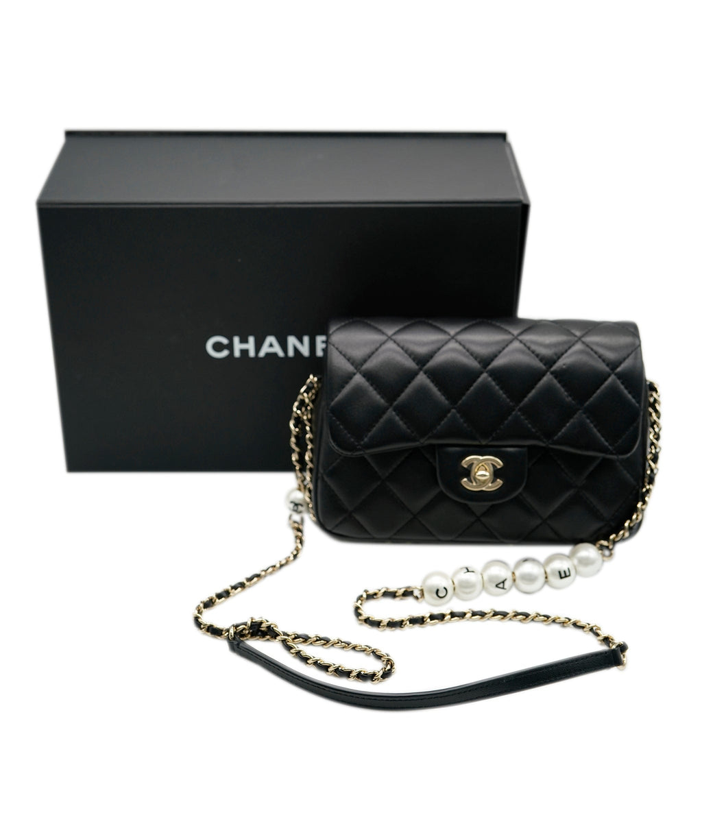 Chanel black mini flap with pearl AwC12087-FD – LuxuryPromise