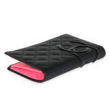Chanel Chanel Black Quilted Calfskin & Patent Leather Cambon Ligne Yen Wallet