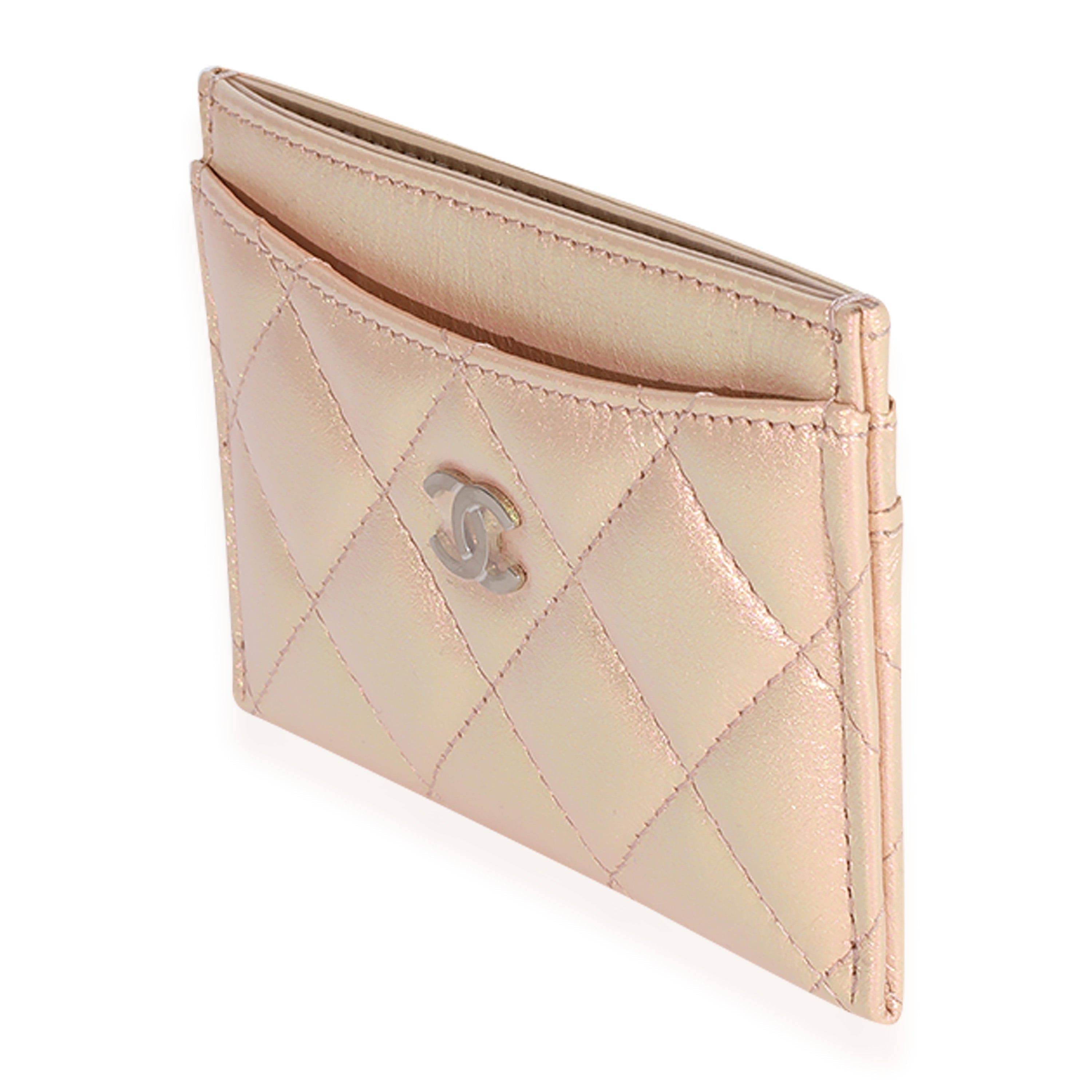Chanel Chanel Iridescent Rose Quilted Lambskin Classic Card Holder