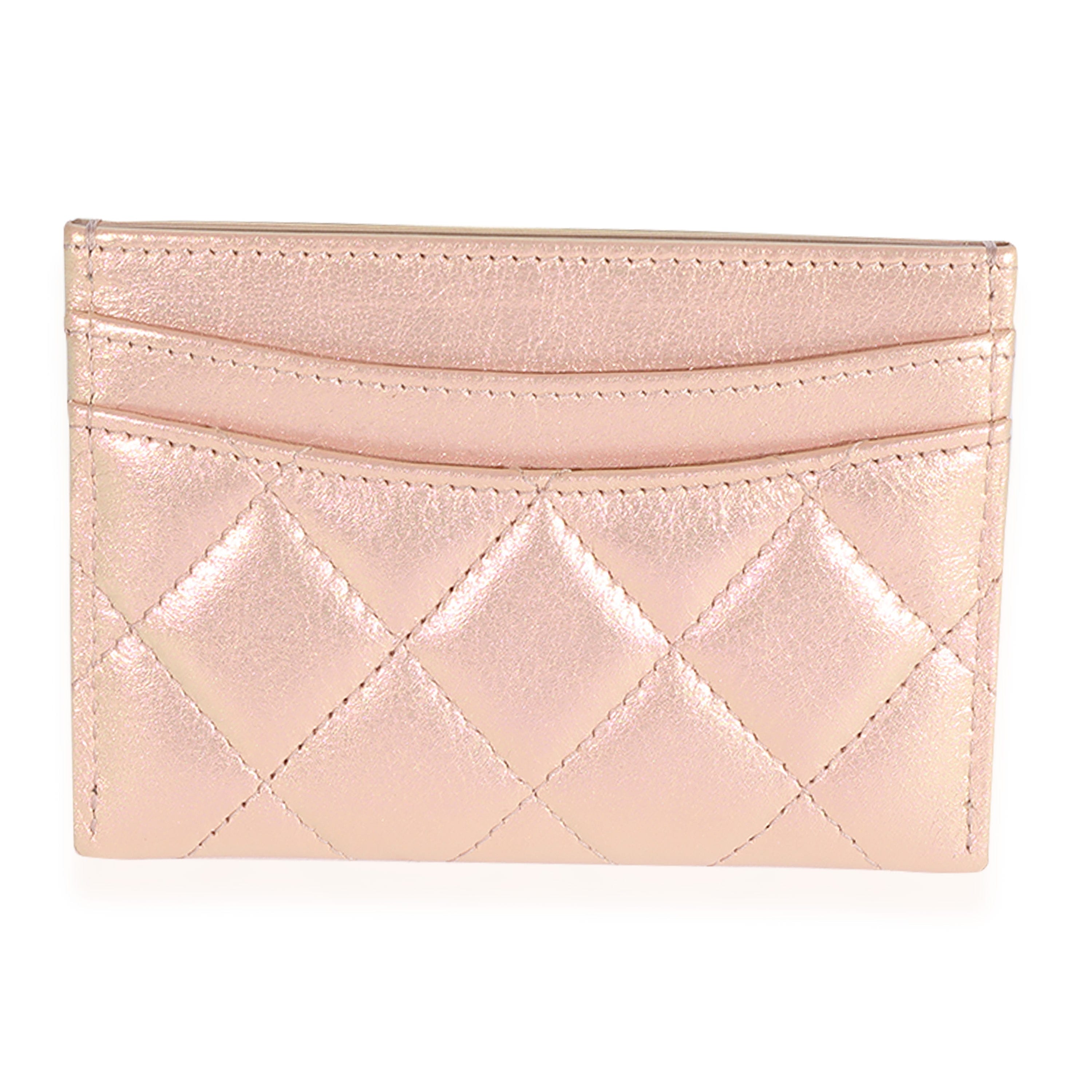 Chanel Chanel Iridescent Rose Quilted Lambskin Classic Card Holder