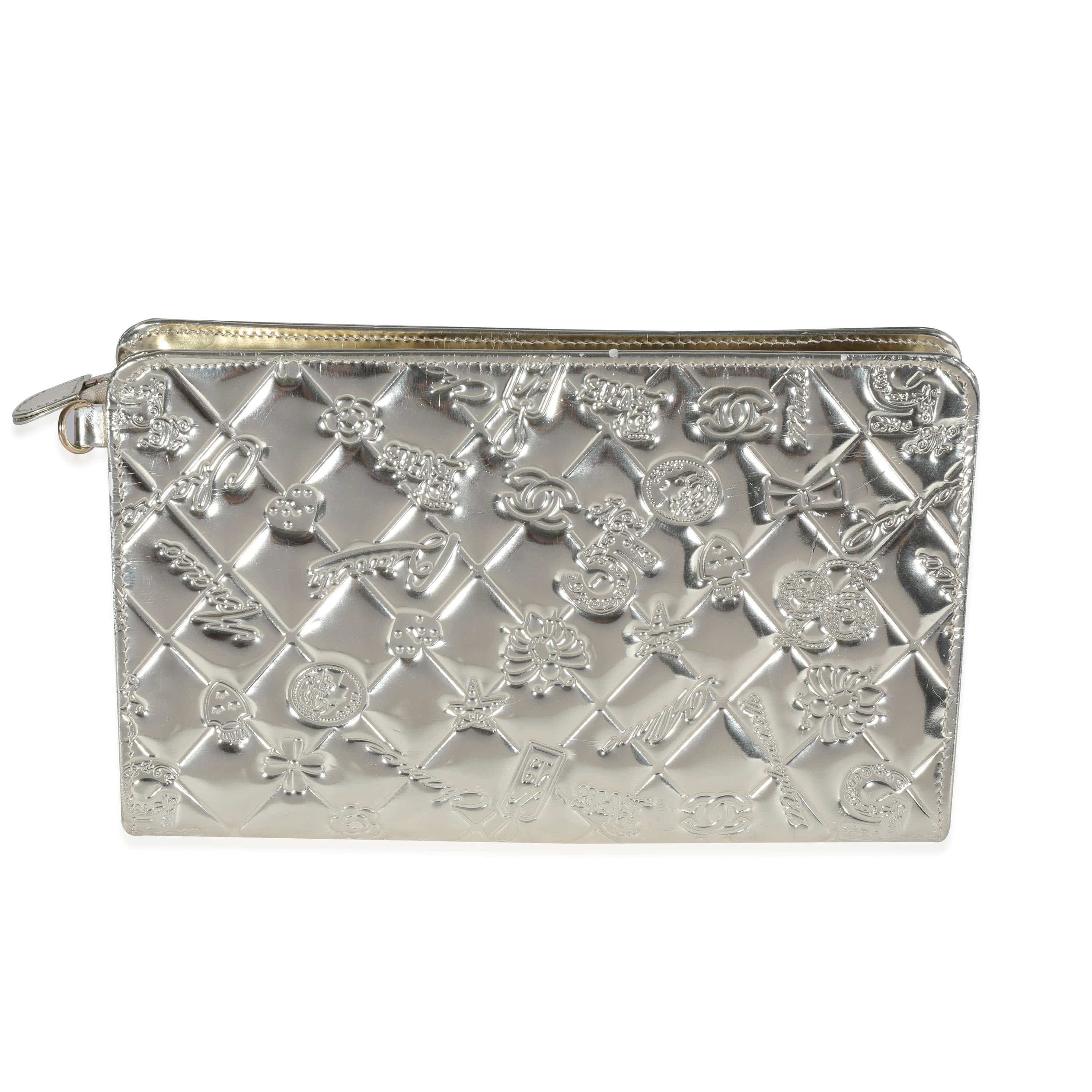 Chanel Chanel Metallic Gold Patent Lucky Symbols Pouch