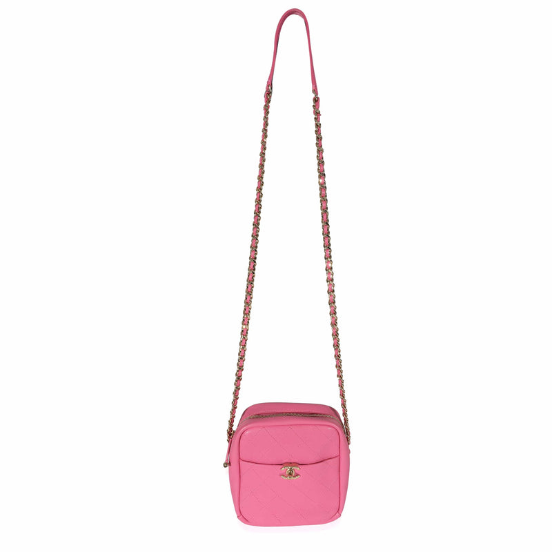chanel pink camera bag crossbody
