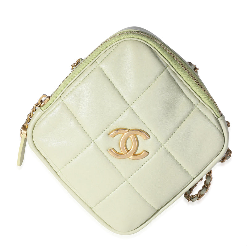 Chanel Sage Quilted Lambskin Diamond CC Crossbody Bag – LuxuryPromise