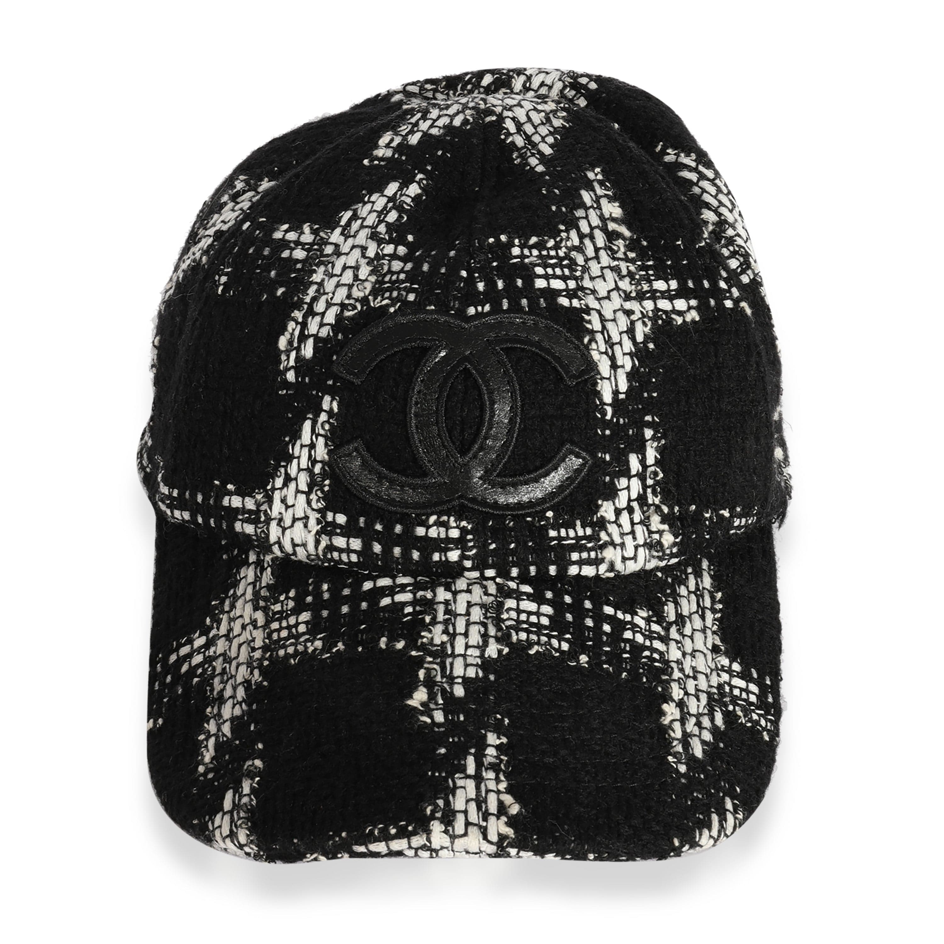 Chanel Chanel Black & White Tweed CC Baseball Cap