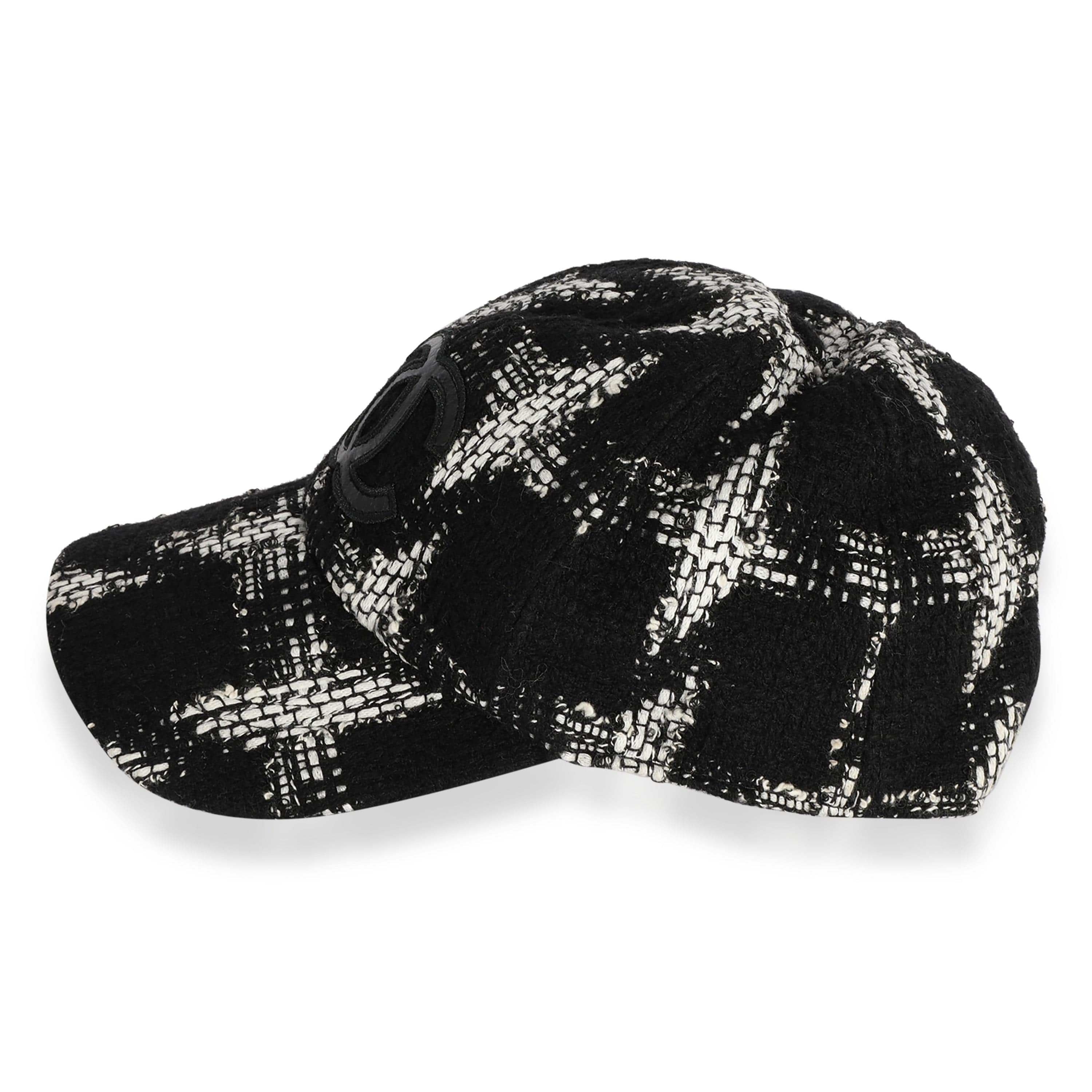 Chanel Chanel Black & White Tweed CC Baseball Cap