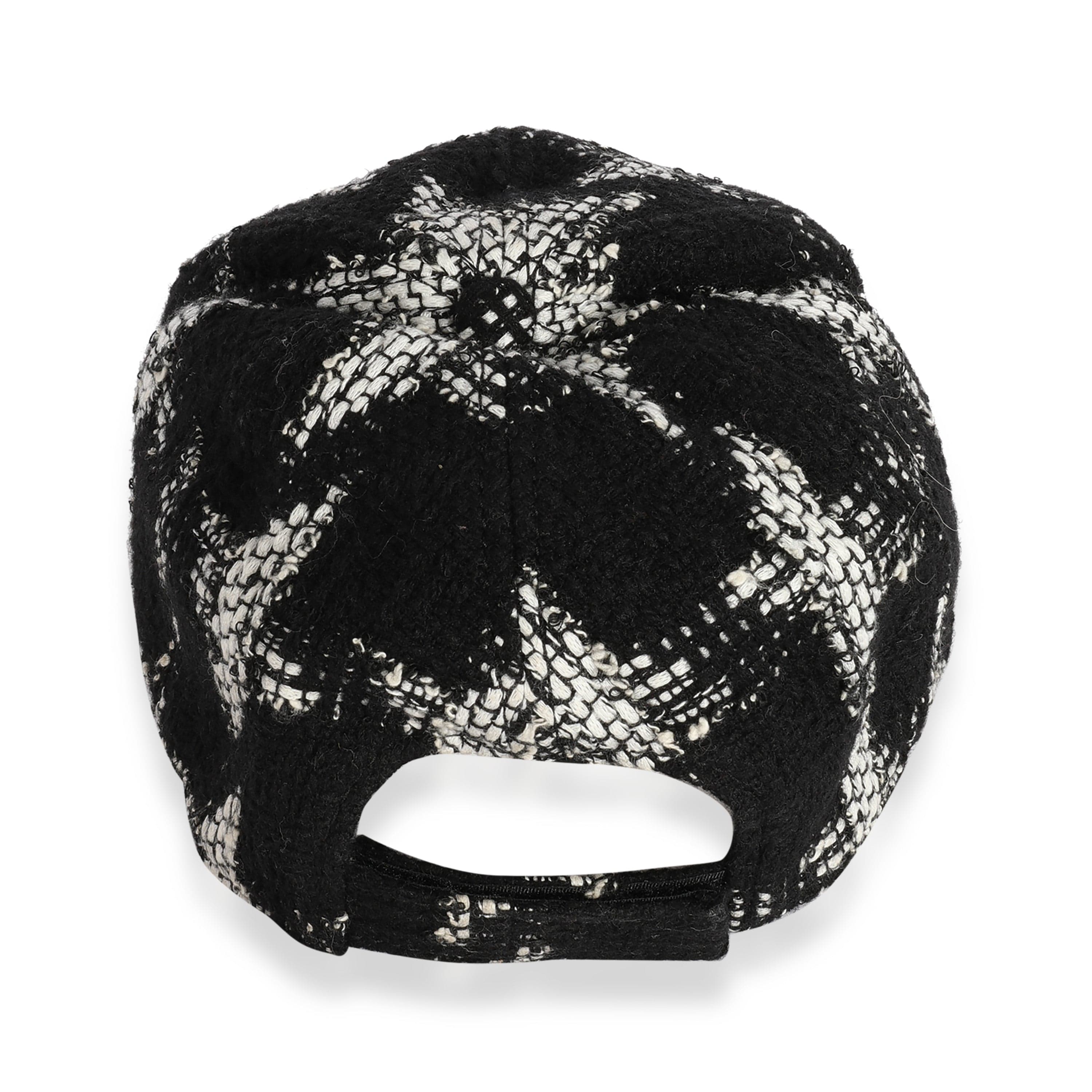 Chanel Chanel Black & White Tweed CC Baseball Cap