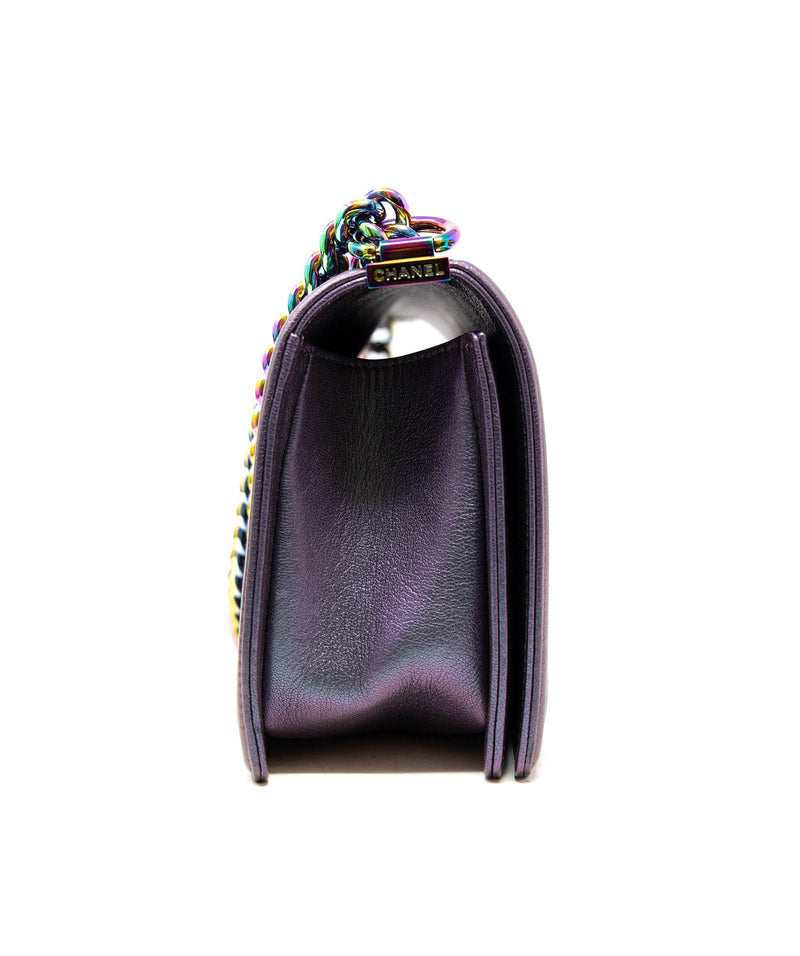CHANEL NEW 21K Multi Color Rainbow Fabric Gold Leather Chain Shoulder Flap  Bag at 1stDibs