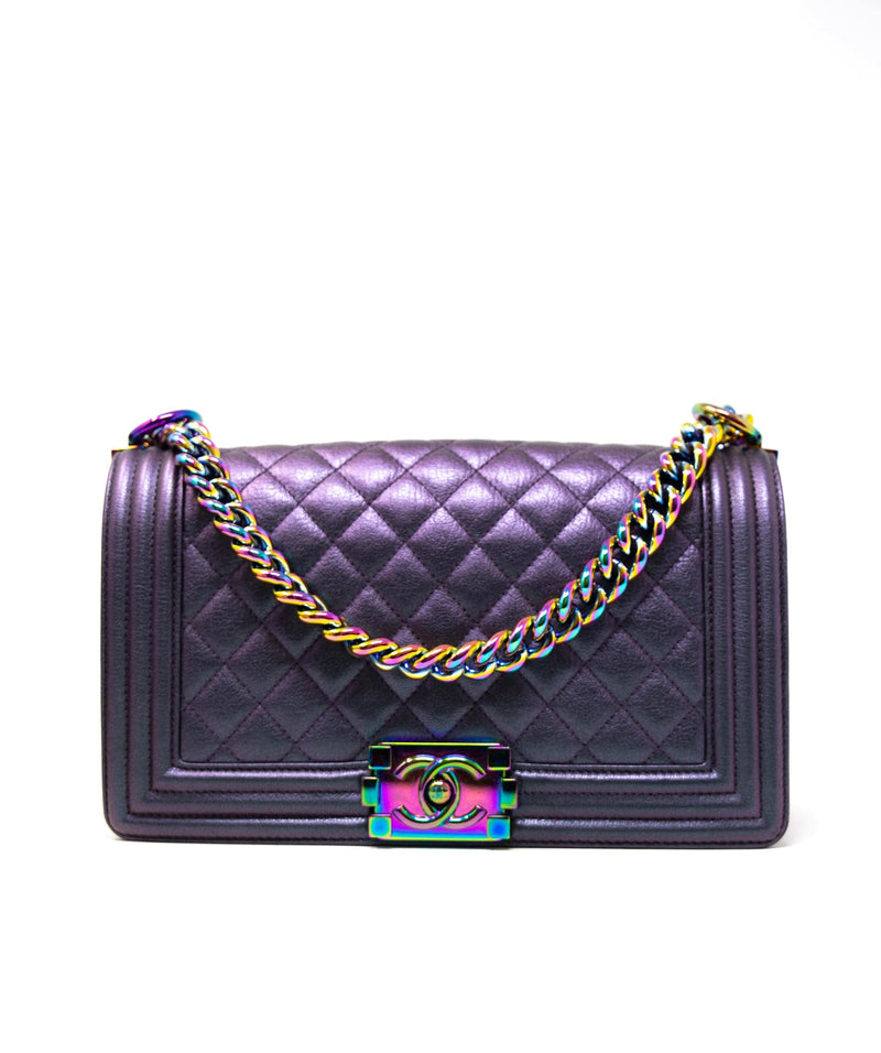 Chanel Limited Edition Medium Purple Leather Boy Bag - AGL2186
