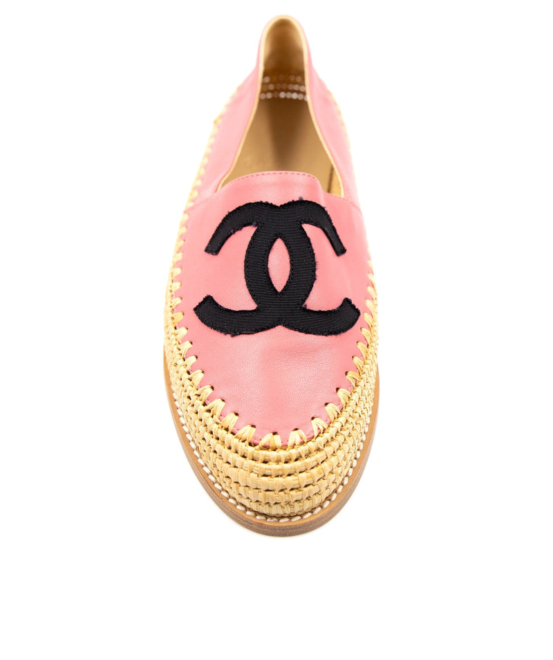 Chanel Pink Leather CC Espadrilles 38 - AGL2183