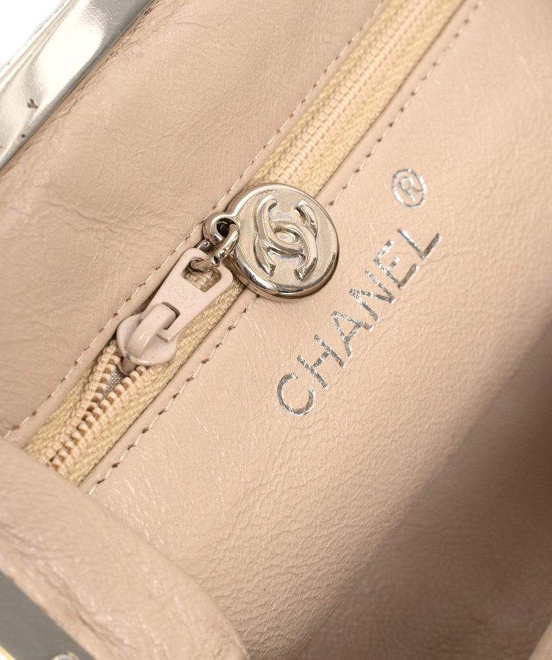 Chanel Chanel Vintage Baby Pink Suede Kiss Lock Clasp Shoulder Bag