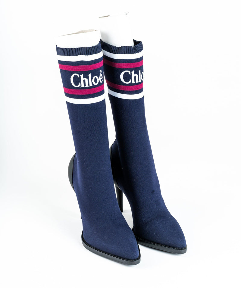 Chloé Chloe Navy Ankle Boots