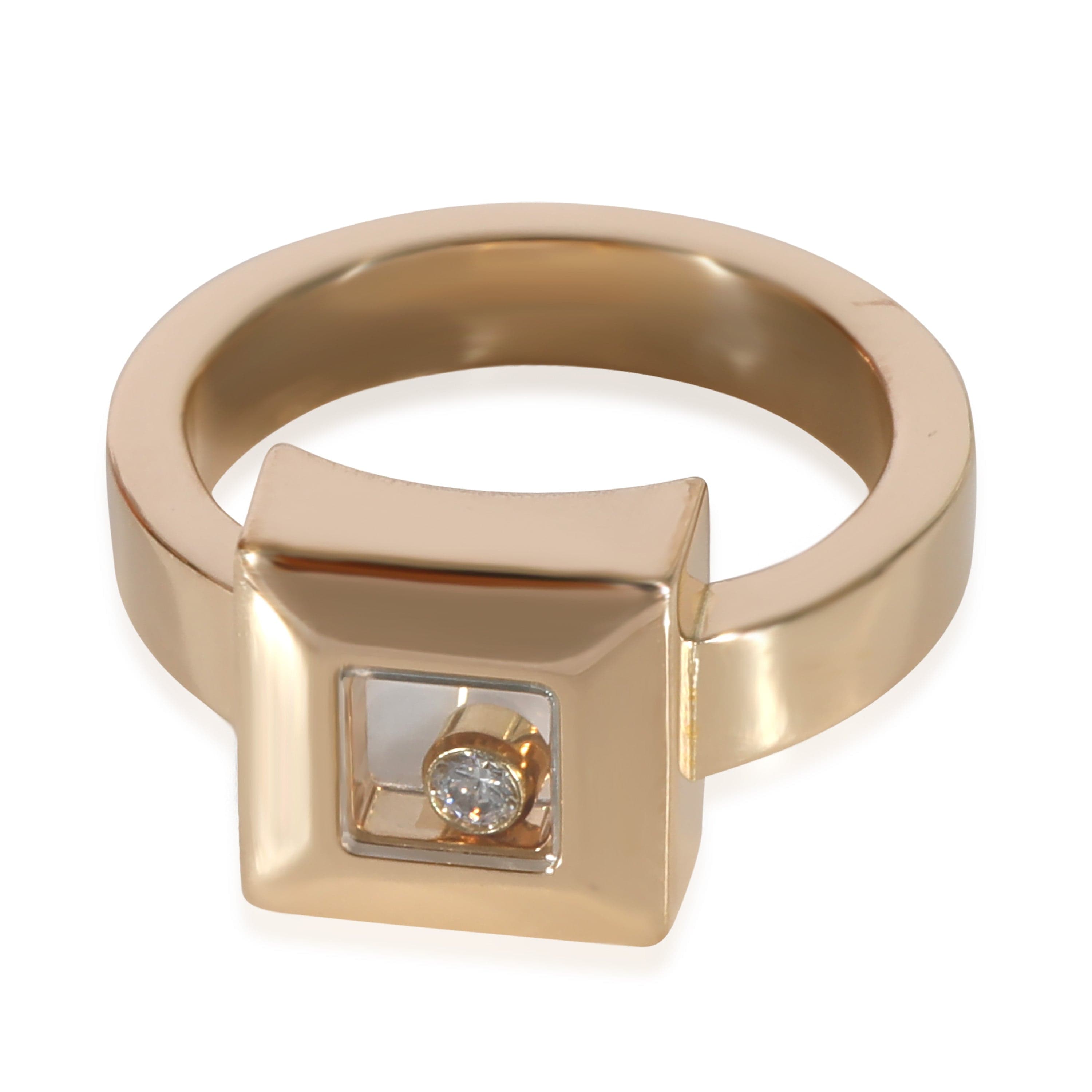 Chopard Chopard Happy Diamonds Square Ring in 18k Yellow Gold 0.05 CTW