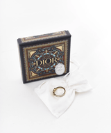 Christian Dior Christian Dior gold Diamante ring 'Dior'