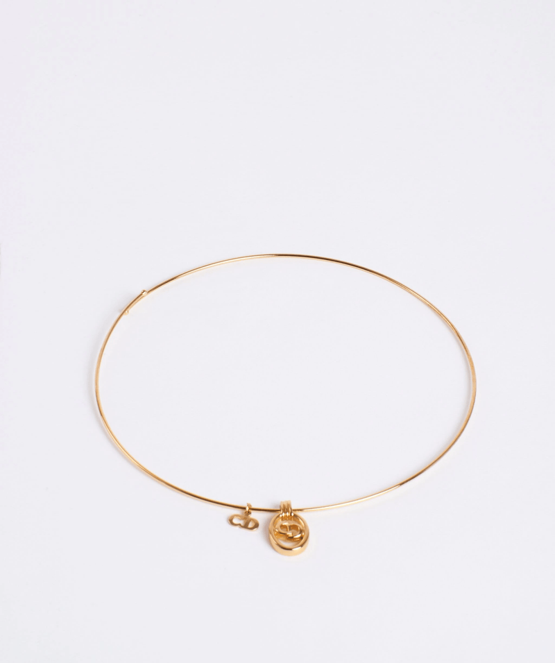 Christian Dior Christian DIOR gold hoop choker necklace