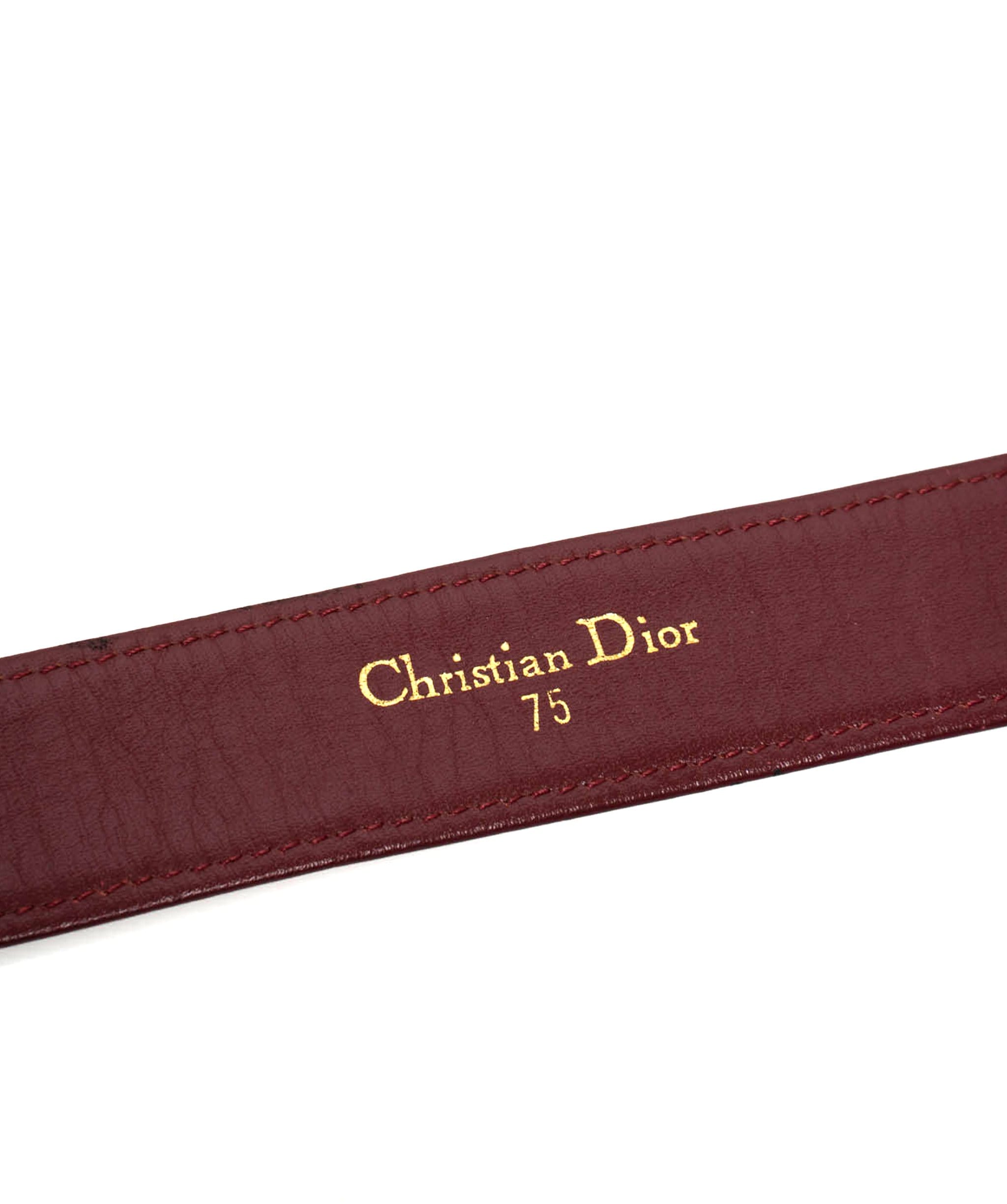Christian Dior Christian Dior Trotter Canvas Burgundy Belt size 75 - AWL1806