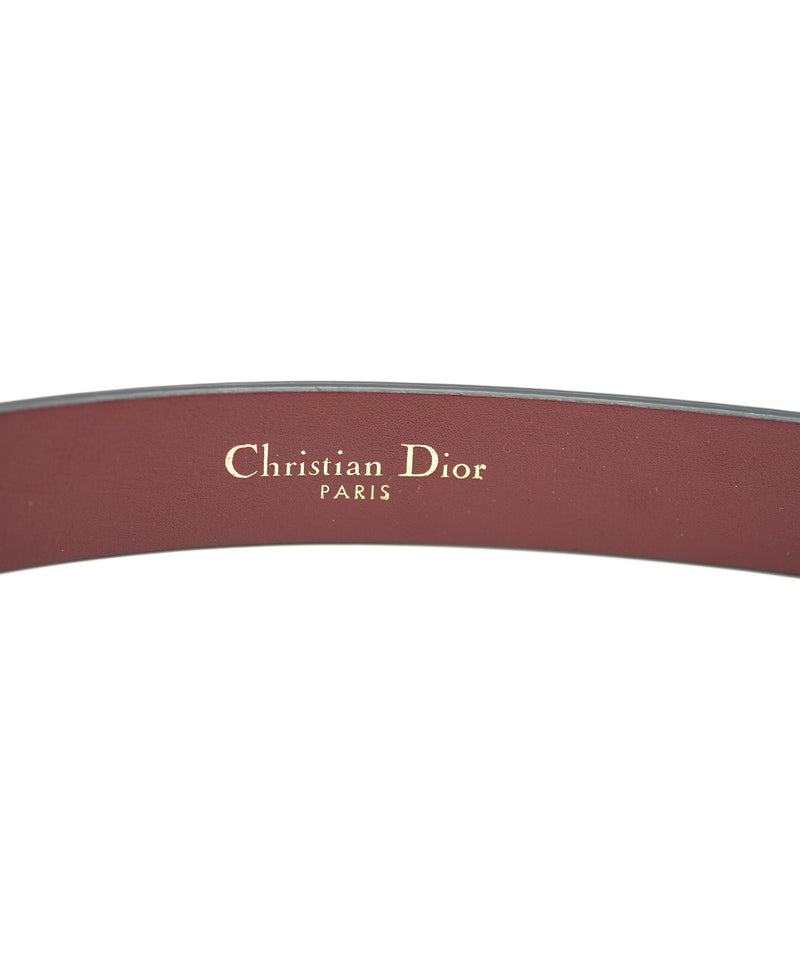 Christian Dior Christian Dior Women's Belt Saddle Fine Calfskin ASL5378 80 burgundy