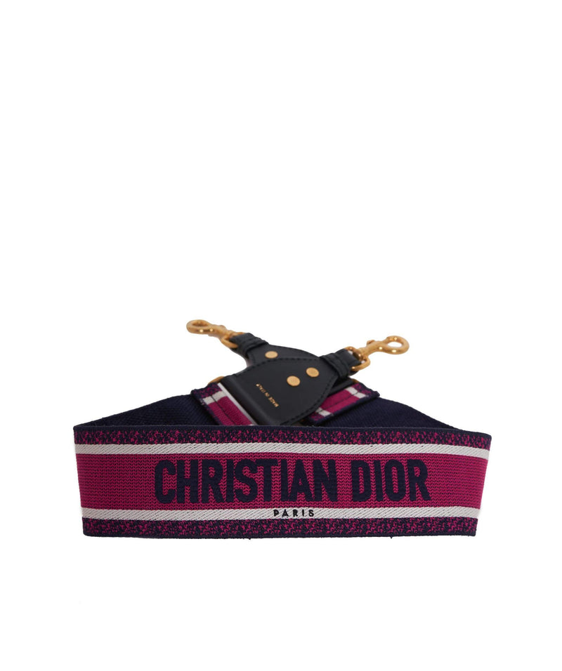 Christian Dior Dior Additional Bag Strap Pink Canvas GHW AGL1065