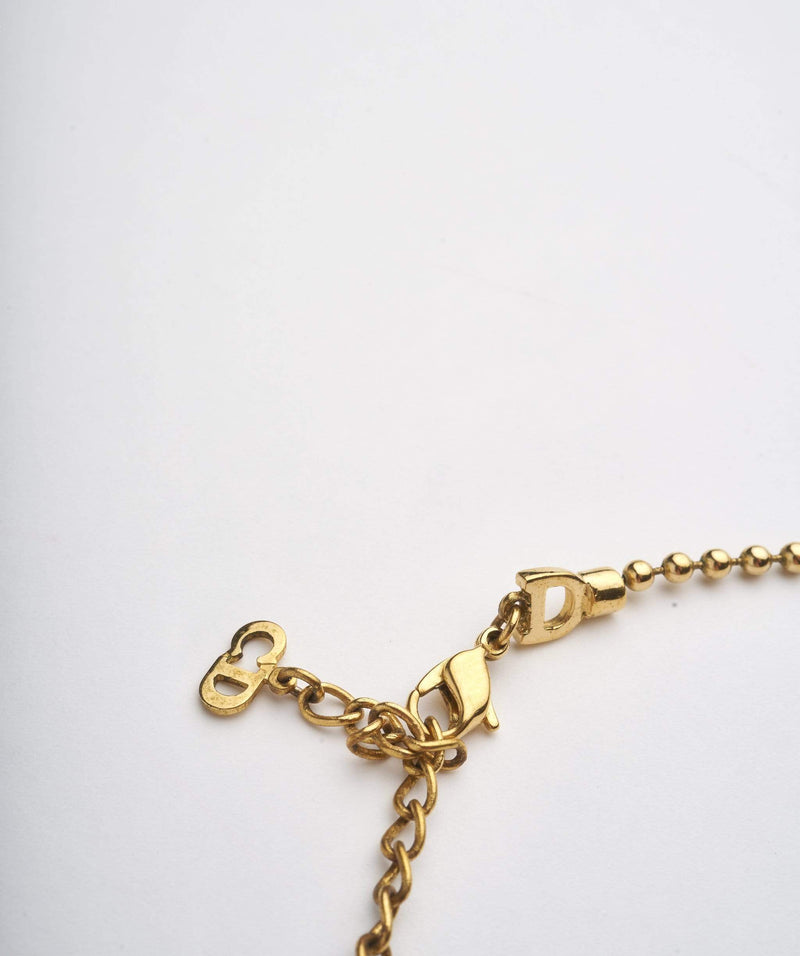 Christian Dior Dior Gold Dog Tag Necklace