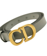 Christian Dior Dior Grey Belt with Gold Brass Hardware - NW3229