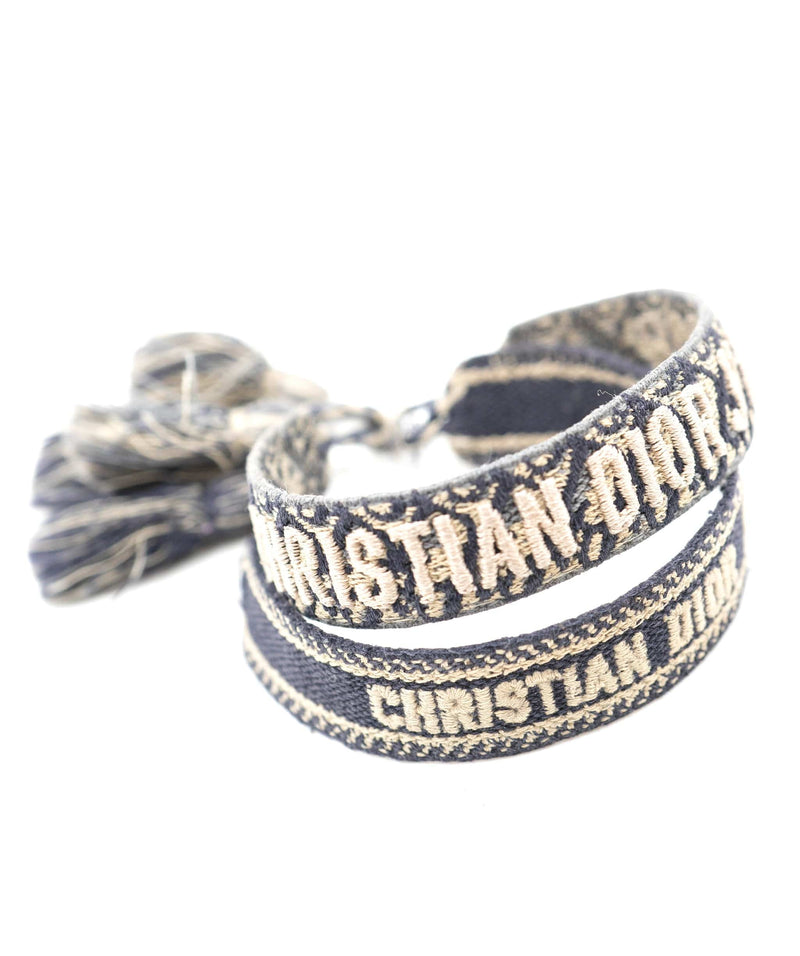 Christian Dior J'Adior Friendship Bracelet Set of 2 Navy Blue
