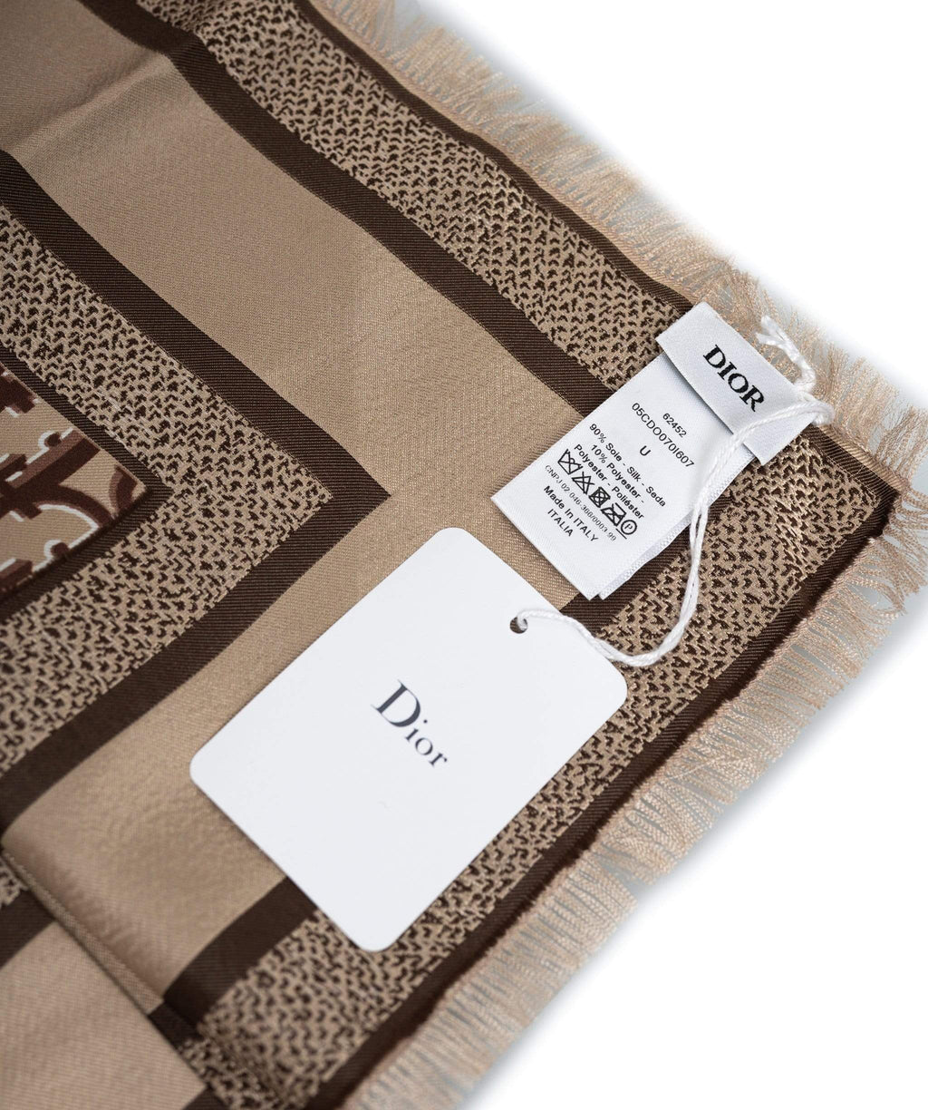 Dior Oblique Square Silk Scarf -Grey - Wornright Authenticated Shopping