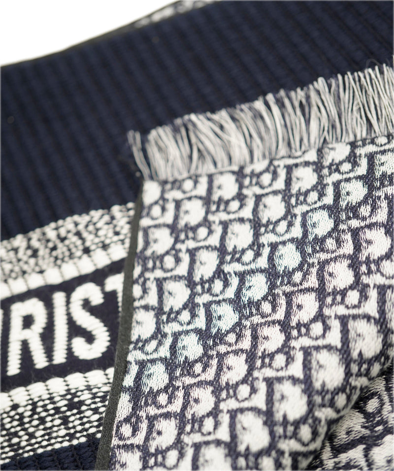 Dior - Dior Oblique Scarf Gray and White Wool - Men
