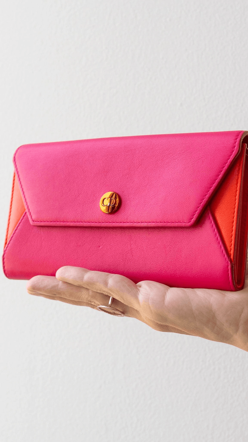 Christian Dior Dior Pink Orange Wallet