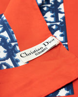 Christian Dior Dior Trotter Monogram Silk Scarf Navy Red ASL2524