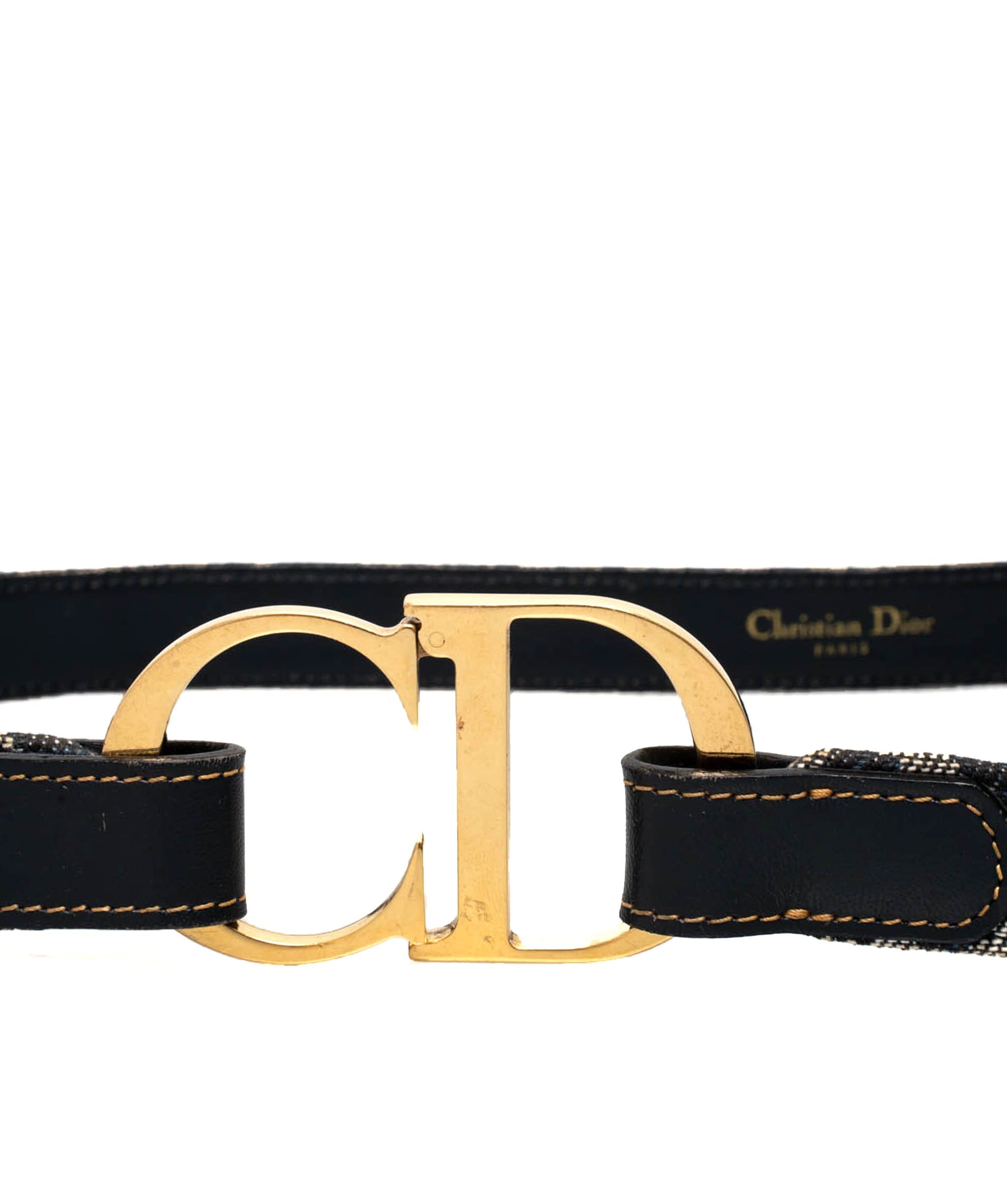Christian Dior Dior Vintage Gold CD Oblique Belt - AWL1878