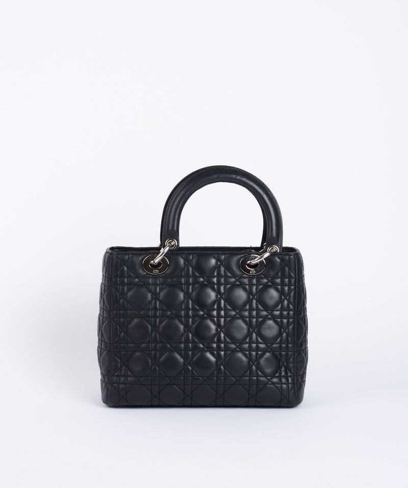 Dior Medium Lady Dior, Patent leather, Black GHW - Laulay Luxury