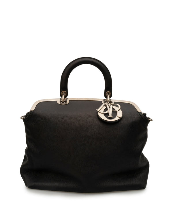 Christian Dior Christian Dior Black Leather Soft Tote Bag - AGL1516