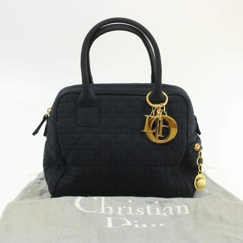 Christian Dior CHRISTIAN DIOR Cannage Hand Bag Black Nylon