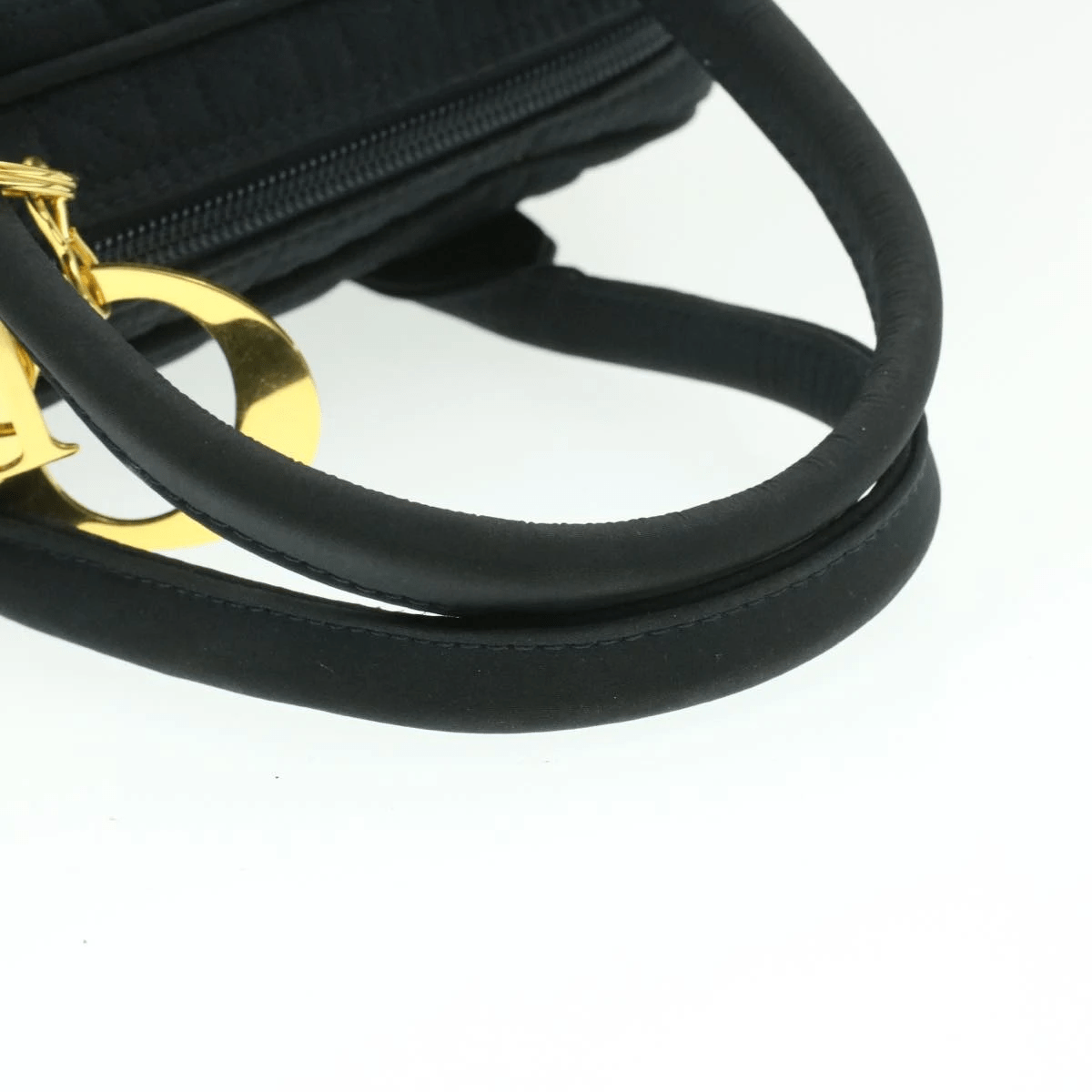 Christian Dior CHRISTIAN DIOR Cannage Hand Bag Black Nylon