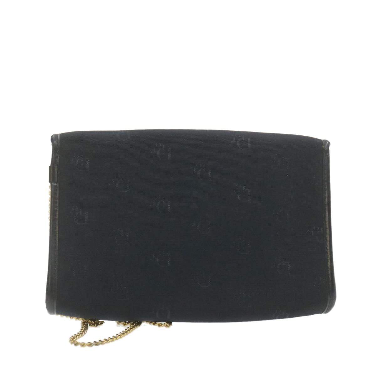 Christian Dior CHRISTIAN DIOR Chain Shoulder Bag Black Canvas Auth 21499 MW2753