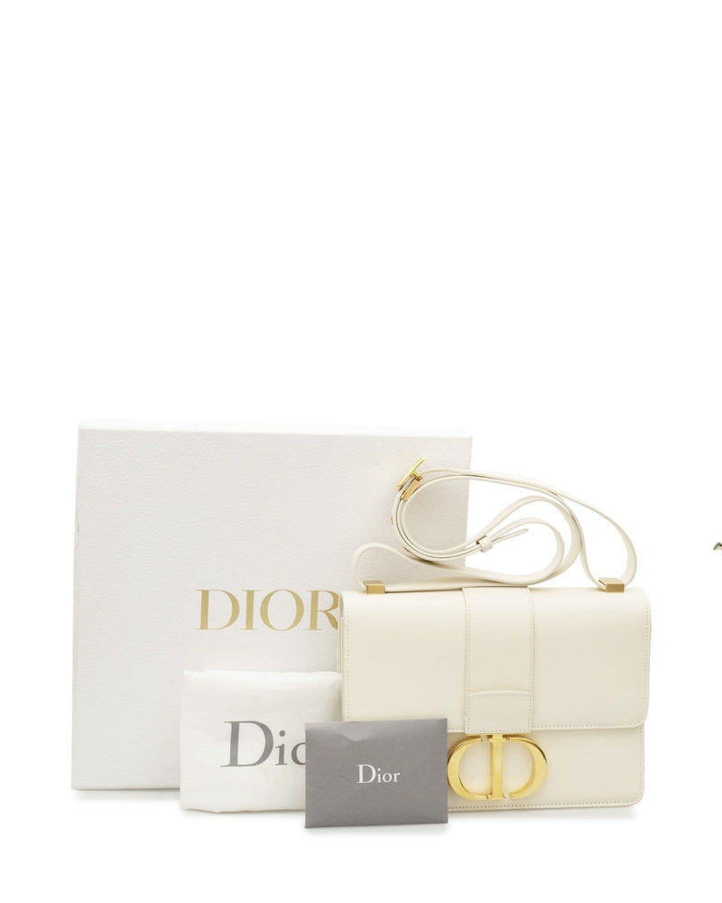 Dior 30 Montaigne Bag Navy Blue, White and Red Box Calfskin