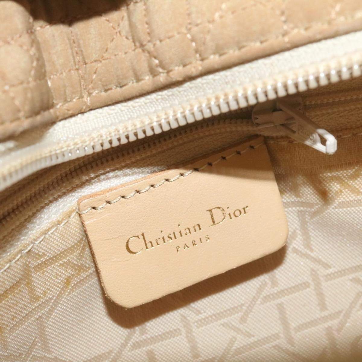 Christian Dior CHRISTIAN DIOR Lady Dior Canage Hand Bag Beige Nylon Auth 21829 - AWL1091