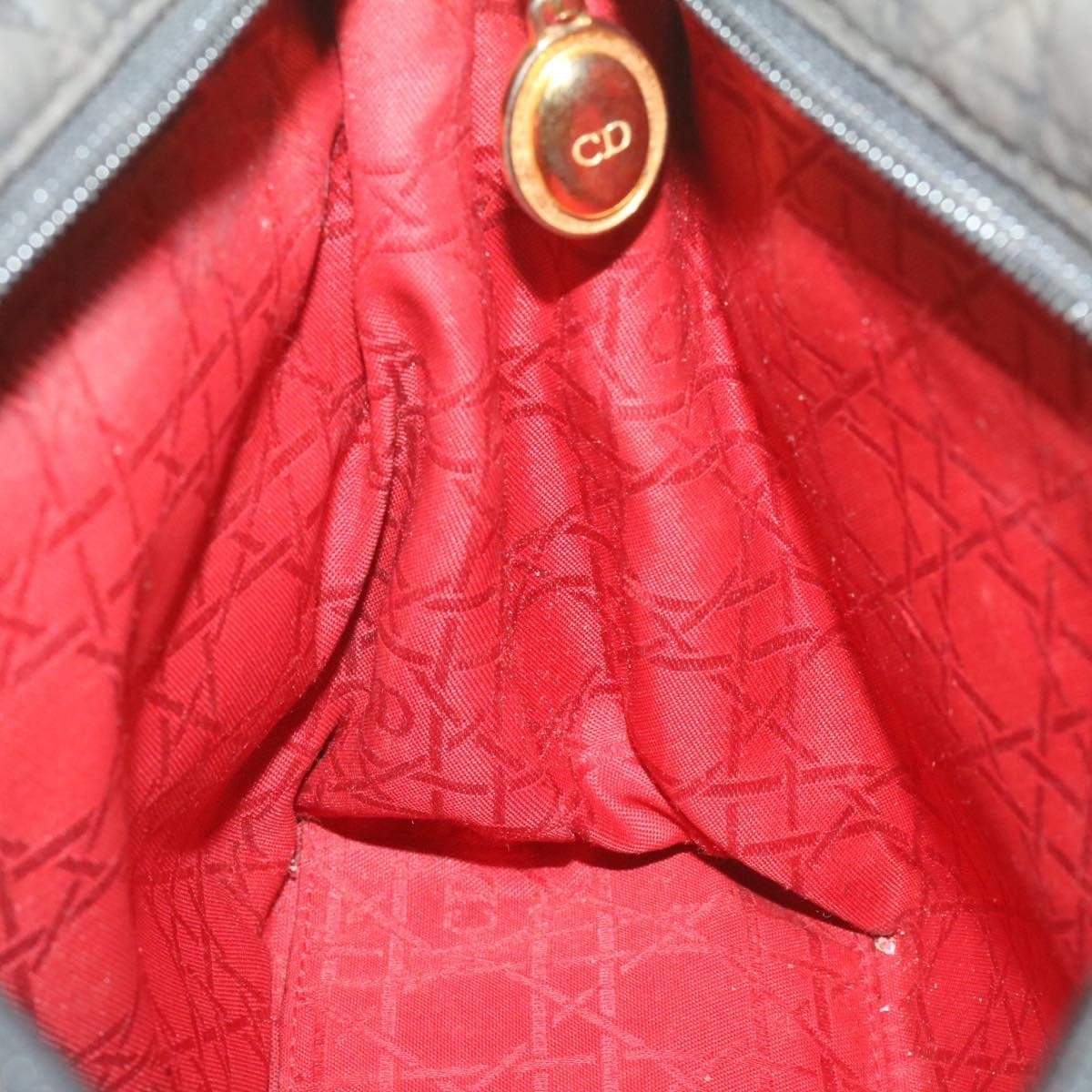 Christian Dior CHRISTIAN DIOR Lady Dior Canage Hand Bag Black Nylon **Sticky Auth rd1899