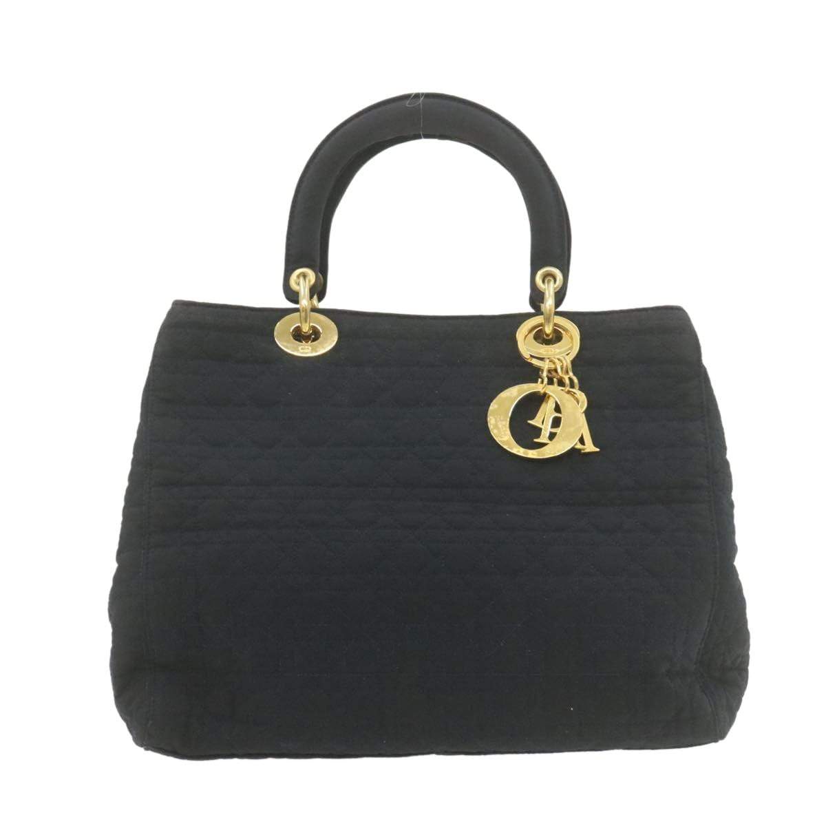 Christian Dior CHRISTIAN DIOR Lady Dior Hand Bag Black Nylon